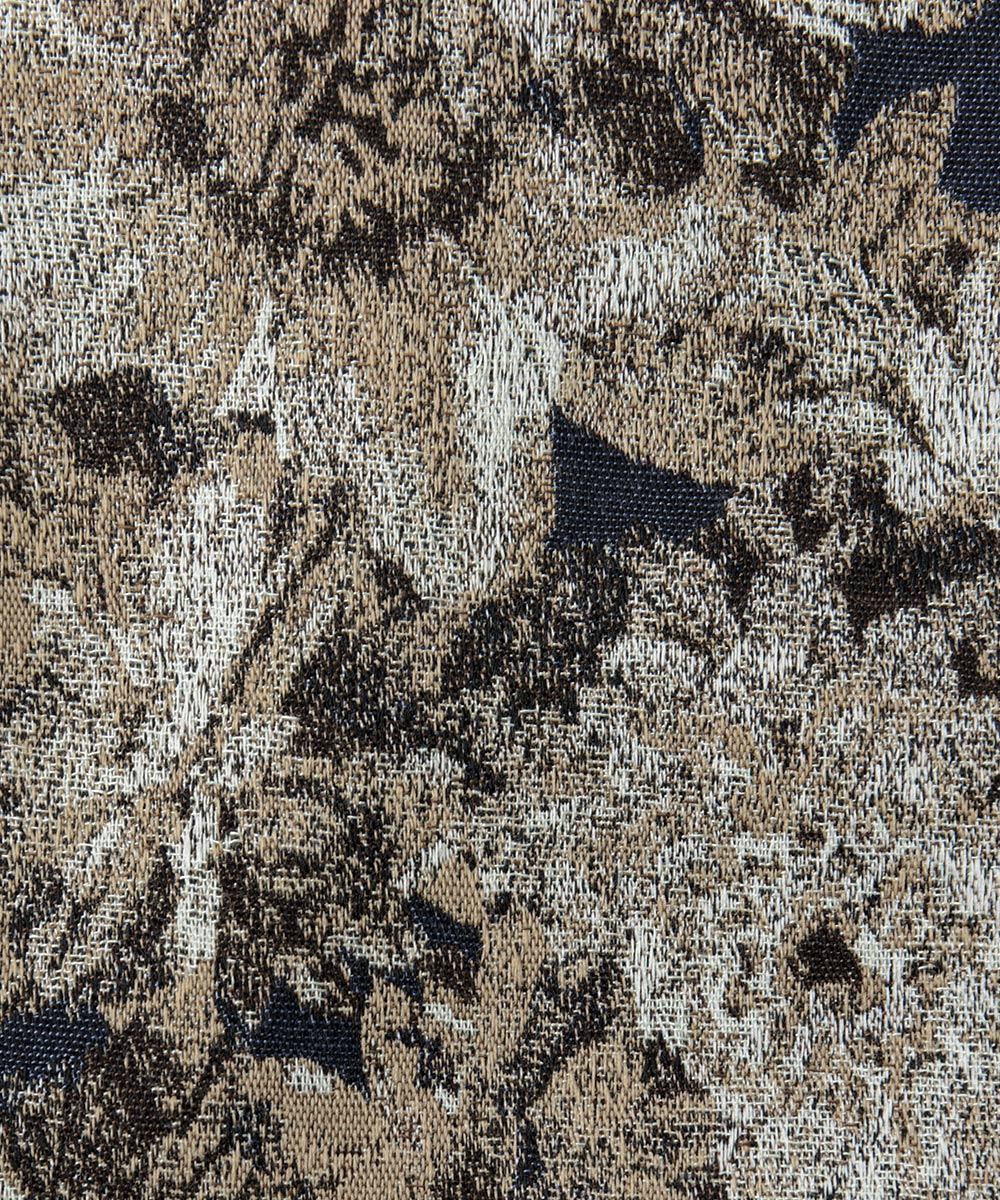 フラワージャガード生地コクーンシルエットロングコート