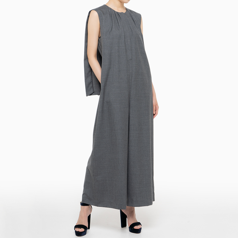 ENFOLD - ENFOLD エンフォルド　ホワイトノースリーブドレス ENFOLD(エンフォルド) Aラインドレス A-LINE DRESS（enfold